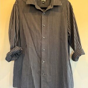 Apt. 9 Men's Gray Striped Button Down Shirt